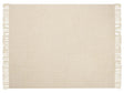 Blanket Beige Cotton 125 x 150 cm Waffle Weave Knitted Throw Boho Style Living Room Bedroom Accent Piece Beliani