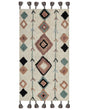 Area Rug Multicolour Cotton 80 x 150 cm Rectangular with Tassels Diamond Pattern Boho Oriental Style Beliani