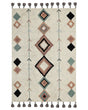 Area Rug Orange Cotton 140 x 200 cm Rectangular with Tassels Diamond Pattern Boho Oriental Style Beliani