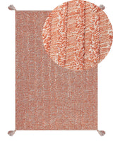 Area Rug Orange Cotton 160 x 230 cm Rectangular Hand Tufted Boho Modern Design Beliani