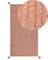 Area Rug Orange Cotton 80 x 150 cm Rectangular Hand Tufted Boho Modern Design Beliani