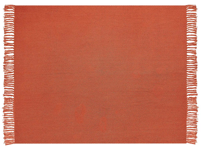 Blanket Red Cotton 125 x 150 cm Bed Throw Traditional Living Room Bedroom Beliani