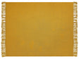 Blanket Mustard Cotton 125 x 150 cm Bed Throw Traditional Living Room Bedroom Beliani