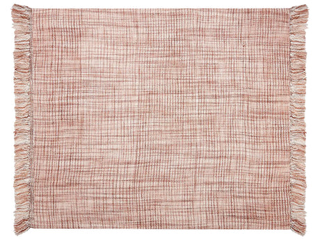 Blanket  Brown Acrylic 125 x 150 cm Decorative Throw Abstract Reverse Pattern Beliani