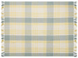 Check Blanket Green and Yellow Cotton 125 x 150 cm Bed Throw Traditional Living Room Bedroom Beliani
