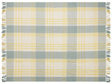 Check Blanket Green and Yellow Cotton 125 x 150 cm Bed Throw Traditional Living Room Bedroom Beliani