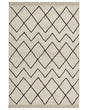 Area Rug Beige and Black Cotton 160 x 230 cm Minimalistic Tufted Geometric Pattern Fringed Living Room Bedroom Beliani