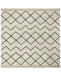 Area Rug Beige and Black Cotton 200 x 200 cm Minimalistic Tufted Geometric Pattern Fringed Living Room Bedroom Beliani