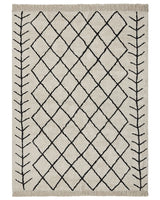 Area Rug Beige and Black Cotton 160 x 230 cm Rectangular Geometric Pattern Boho Oriental Style Beliani