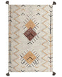 Area Rug Beige Cotton 140 x 200 cm Rectangular with Tassels Geometric Pattern Boho Oriental Style Beliani