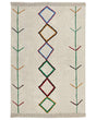 Area Rug Beige and Black Cotton 160 x 230 cm Minimalistic Tufted Multicolour lPattern Fringed Living Room Bedroom Beliani