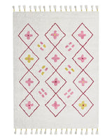 Area Rug Multicolour Cotton 160 x 230 cm Rectangular with Tassels Geometric Pattern Boho Oriental Style Beliani