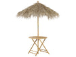 Bamboo Bistro Table with Parasol Natural Wood 85 x 80 cm Folding Indoor Outdoor Coffee Table Beliani