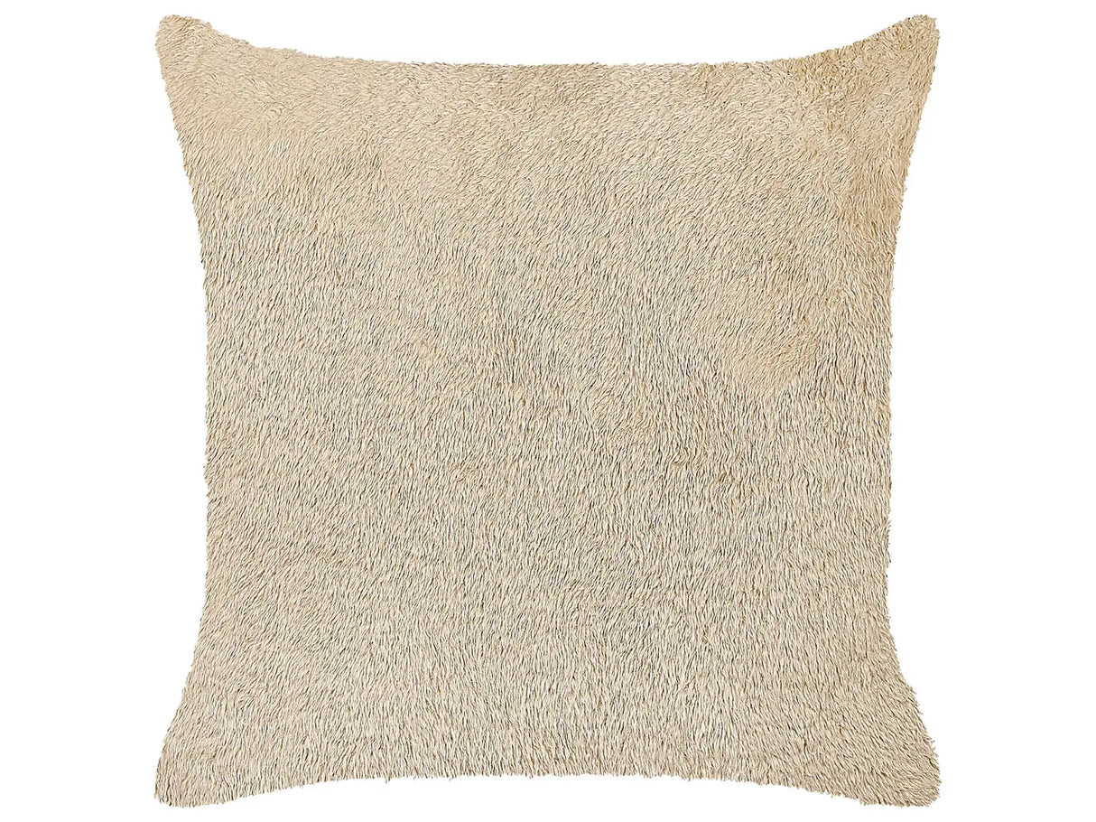 Decorative Cushion Beige Polyester 45 x 45 cm Boho Design Decor Accessories Beliani