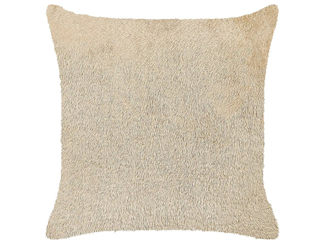 Decorative Cushion Beige Polyester 45 x 45 cm Boho Design Decor Accessories Beliani