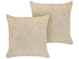 Set of 2 Decorative Cushions Beige Polyester 45 x 45 cm Boho Design Decor Accessories Beliani