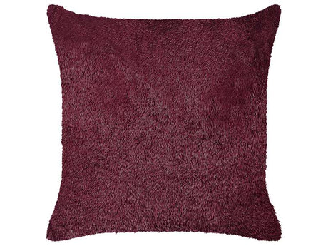 Decorative Cushion Burgundy Polyester 45 x 45 cm Boho Design Decor Accessories Beliani