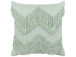 Decorative Cushion Light Green Cotton 45 x 45 cm with Tassels Boho Design Decor Accessories Beliani