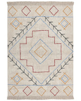 Cotton Rug Multicolour Geometric Pattern 160 x 230 cm Low Pile Boho Vintage Beliani