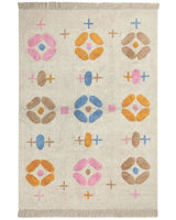 Area Rug Multicolour Cotton 160 x 230 cm Rectangular with Tassels Geometric Pattern Boho Style Living Room Kids Children's Room Beliani