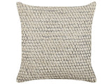 Decorative Cushion Beige Cotton 45 x 45 cm Handmade Boho Decor Accessories Beliani