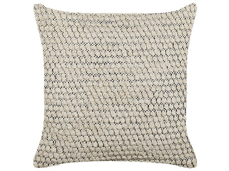 Decorative Cushion Beige Cotton 45 x 45 cm Handmade Boho Decor Accessories Beliani