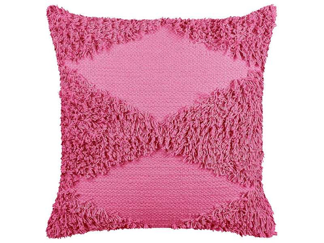 Decorative Cushion Pink Cotton 45 x 45 cm Geometric Pattern Boho Decor Accessories Beliani