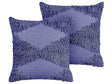 Set of 2 Decorative Cushions Violet Cotton 45 x 45 cm Geometric Pattern Boho Decor Accessories Beliani