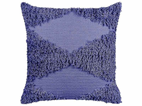 Decorative Cushion Violet Cotton 45 x 45 cm Geometric Pattern Boho Decor Accessories Beliani