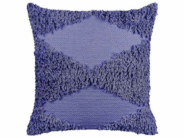 Decorative Cushion Violet Cotton 45 x 45 cm Geometric Pattern Boho Decor Accessories Beliani