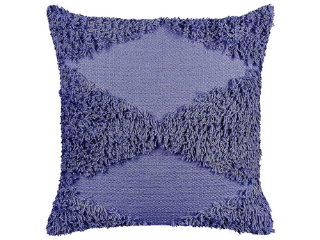 Decorative Cushion Violet Cotton 45 x 45 cm Geometric Pattern Boho Decor Accessories Beliani