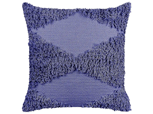 Decorative Cushion Violet Cotton 45 x 45 cm Geometric Pattern Boho Decor Accessories Beliani