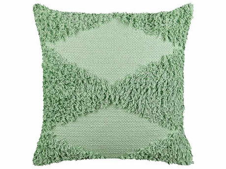 Decorative Cushion Green Cotton 45 x 45 cm Geometric Pattern Boho Decor Accessories Beliani