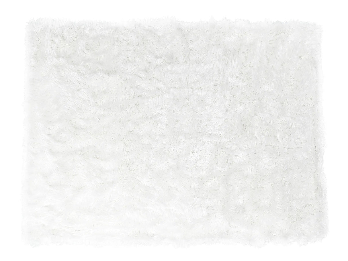 Bedding Throw White 150 x 200 cm Faux Fur Shaggy Fuzzy Bedroom Beliani