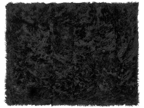 Bedspread Black Soft Fabric 150 x 200 cm Faux Fur Blanket Beliani