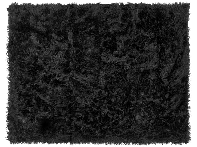Bedspread Black Soft Fabric 150 x 200 cm Faux Fur Blanket Beliani