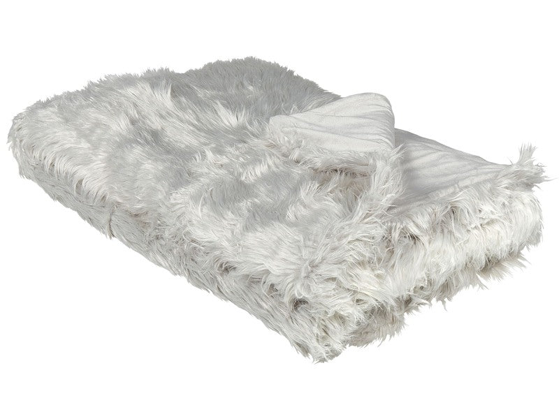 Bedspread Grey Soft Fabric 150 x 200 cm Faux Fur Blanket Beliani