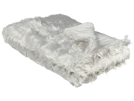 Bedspread Grey Soft Fabric 150 x 200 cm Faux Fur Blanket Beliani