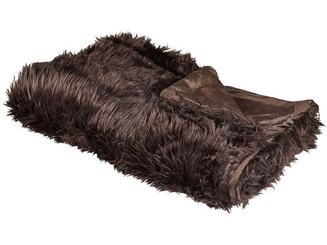 Bedspread Brown Soft Fabric 150 x 200 cm Faux Fur Blanket Beliani