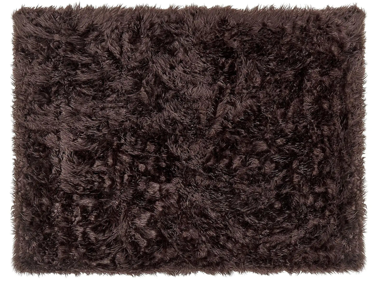 Bedspread Brown Soft Fabric 150 x 200 cm Faux Fur Blanket Beliani