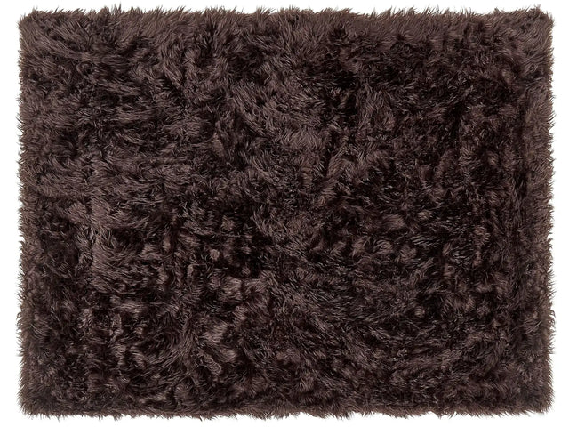 Bedspread Brown Soft Fabric 150 x 200 cm Faux Fur Blanket Beliani