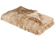 Bedspread Light Brown Soft Fabric 150 x 200 cm Faux Fur Blanket Beliani