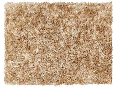 Bedspread Light Brown Soft Fabric 150 x 200 cm Faux Fur Blanket Beliani