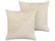 Set of 2 Decorative Cushions Beige and Cream 45 x 45 cm Elegant Pattern Square Home Accessory Beliani