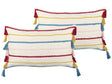 Decorative Cushions Multicolour 40 x 60 cm Striped Pattern Retro Vintage Throw Accessory Beliani