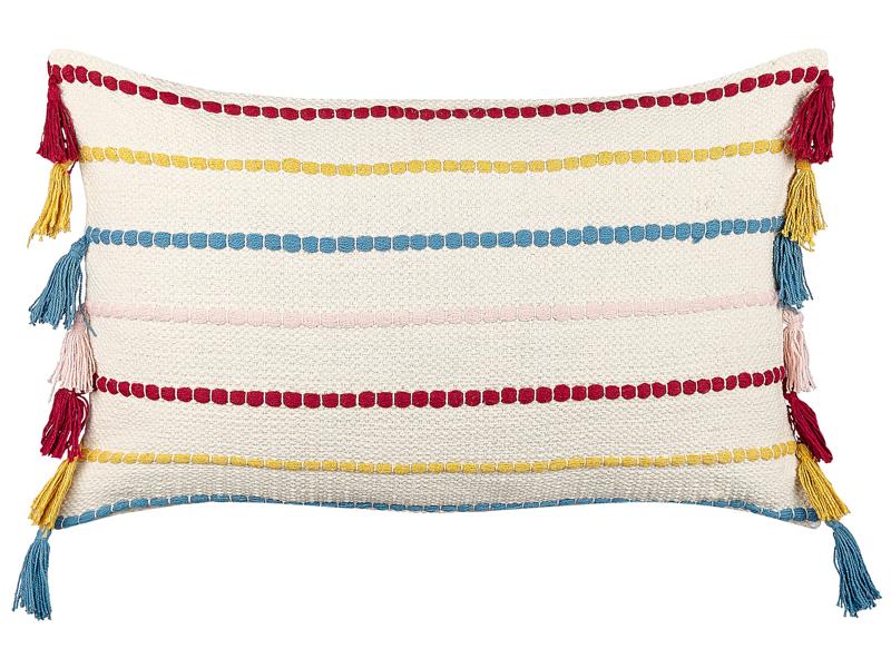 Decorative Cushion Multicolour 40 x 60 cm Striped Pattern Retro Vintage Throw Accessory Beliani