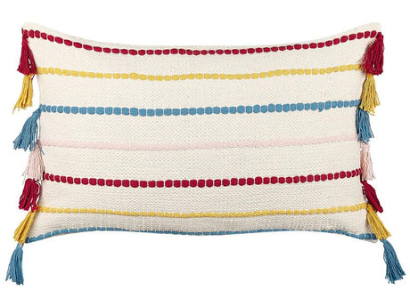 Decorative Cushion Multicolour 40 x 60 cm Striped Pattern Retro Vintage Throw Accessory Beliani