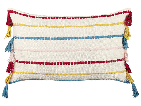 Decorative Cushion Multicolour 40 x 60 cm Striped Pattern Retro Vintage Throw Accessory Beliani