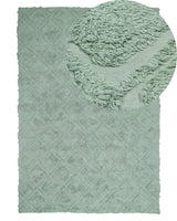 Area Rug Green Cotton 140 x 200 cm Geometric Pattern Hand Tufted Shaggy Woven Design Living Room Bedroom Boho Beliani