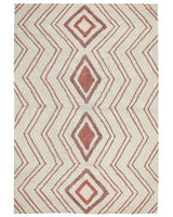 Area Rug Beige Pink Cotton 160 x 230 cm Geometric Pattern Hand Tufted Shaggy Design Living Room Bedroom Boho Beliani
